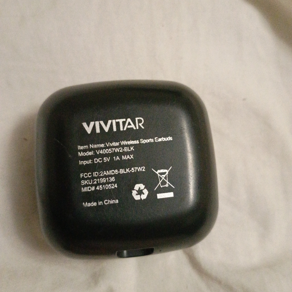 Vivitar Wireless Sports Earbuds Charging Case - Black